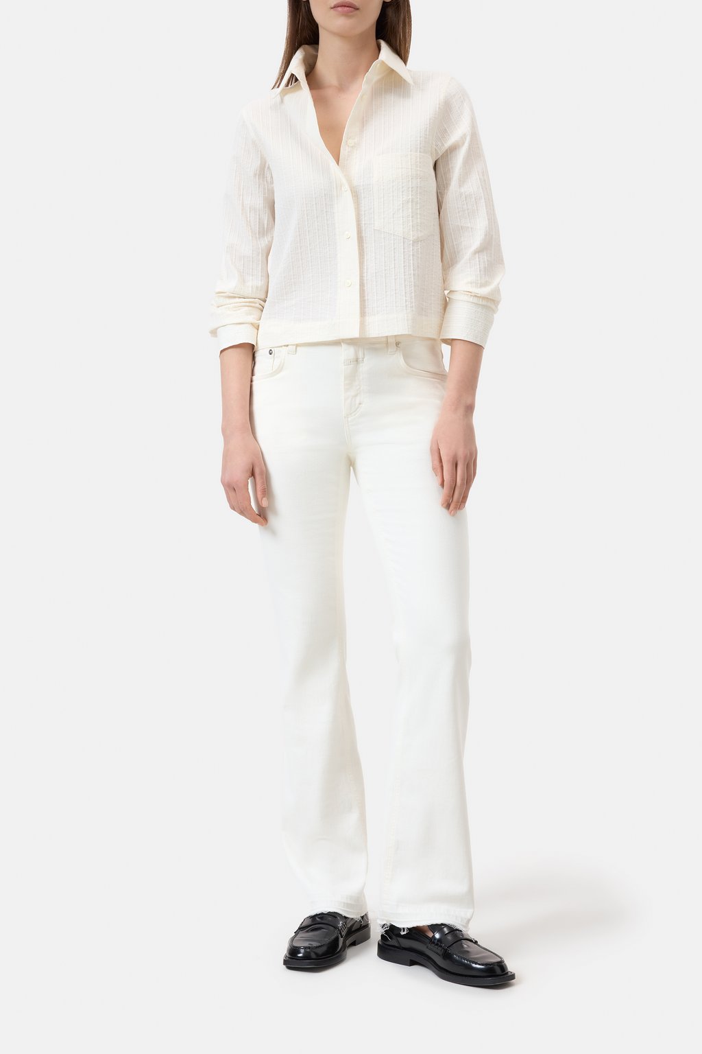 Cropped Bluse aus Baumwolle