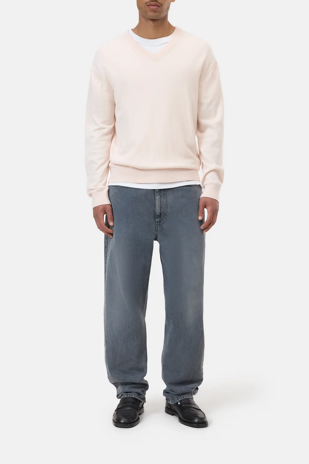 Feinstrick-Pullover mit V-Ausschnitt