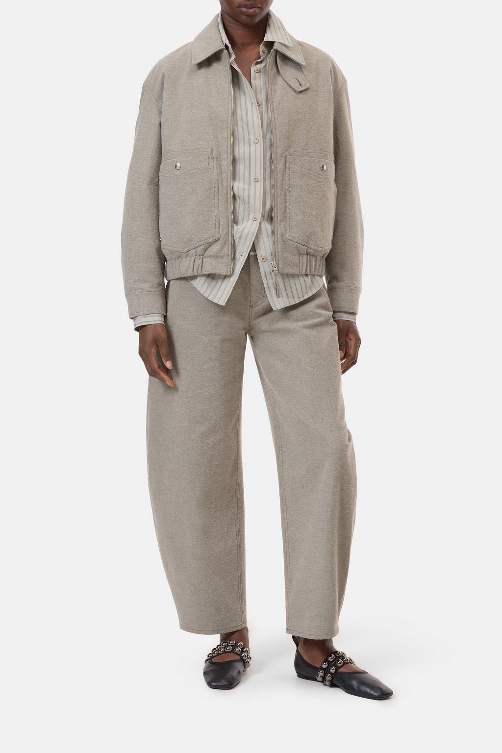 Baumwoll-Jacke mit Rei&szlig;verschluss