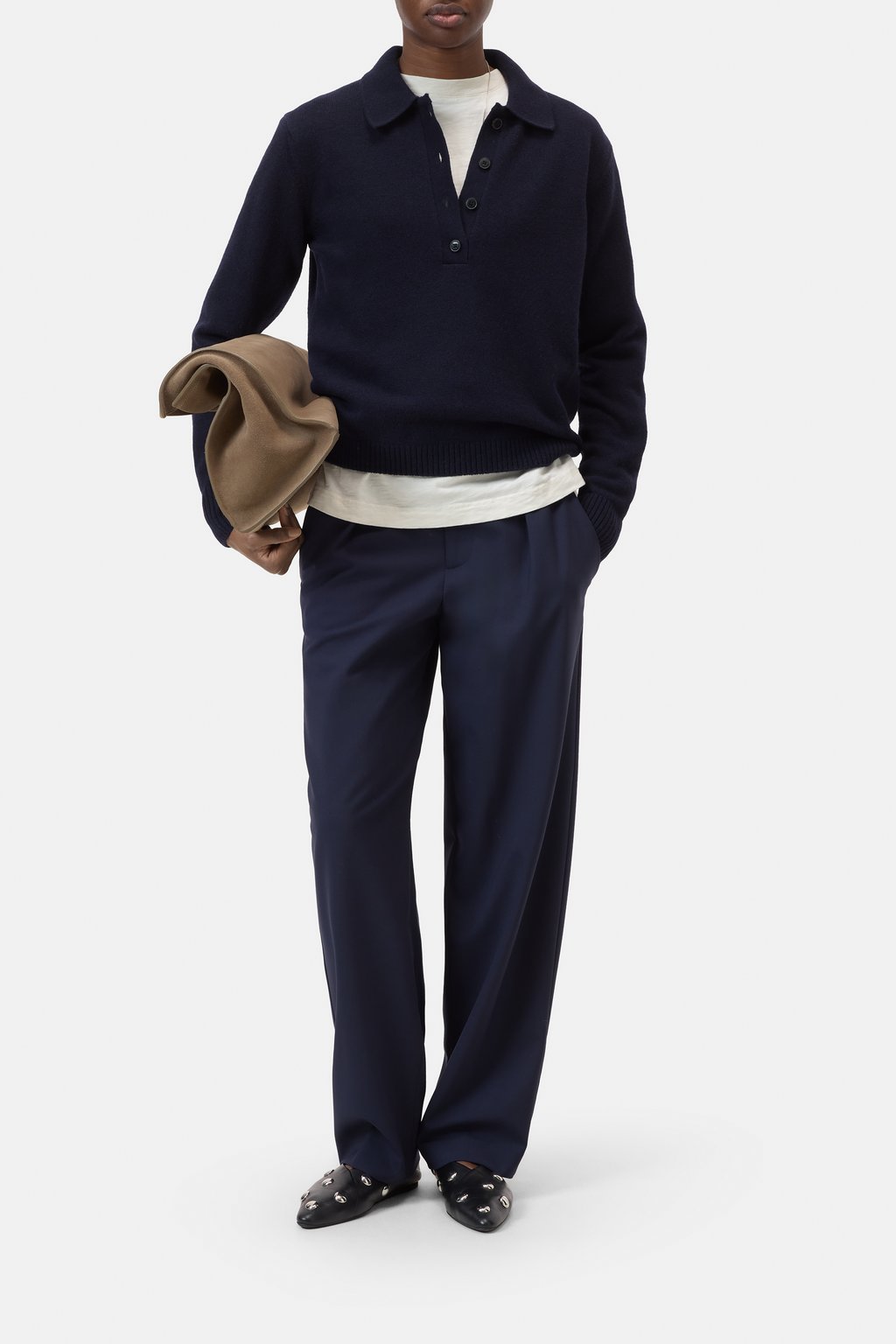 Polo Longsleeve aus hochwertiger Wolle