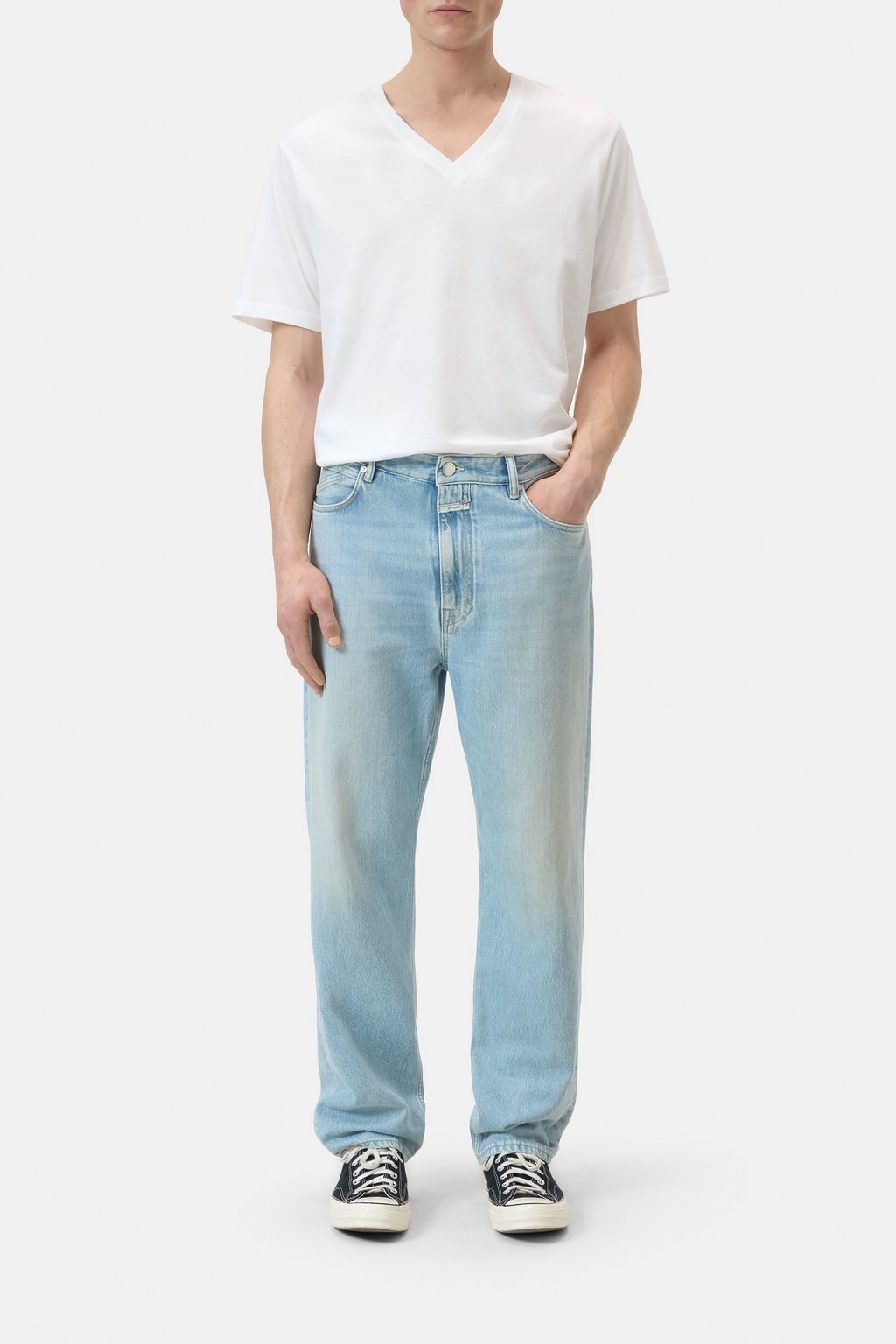 V-Neck T-Shirt aus Baumwolle