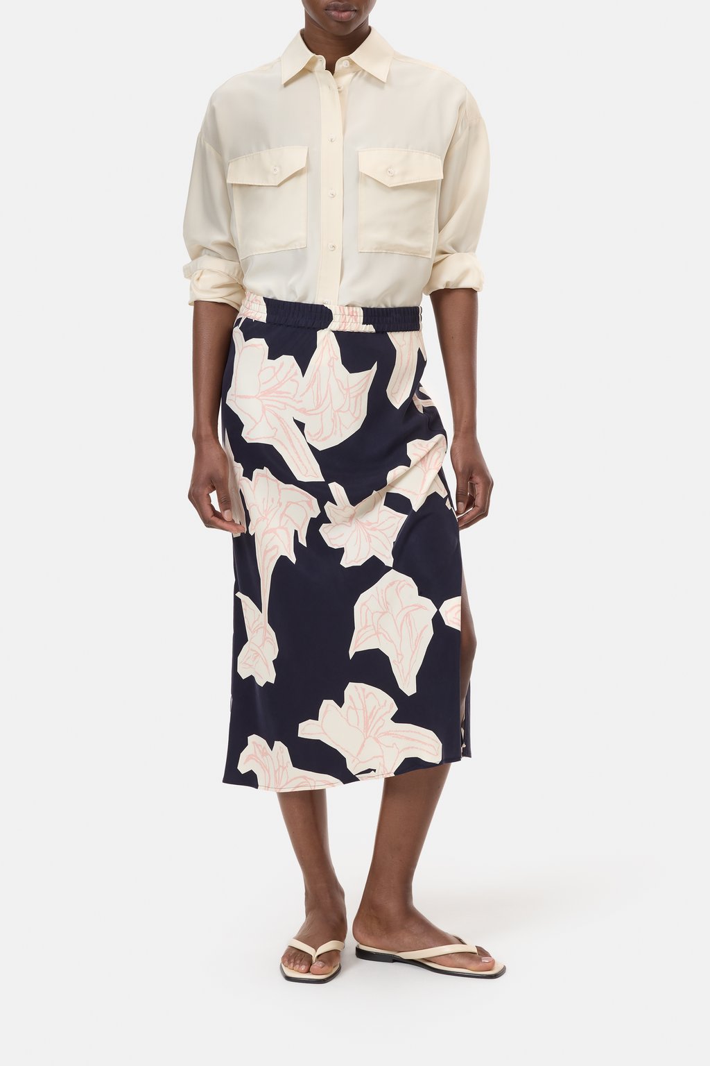 Midi-Rock mit Blumenprint