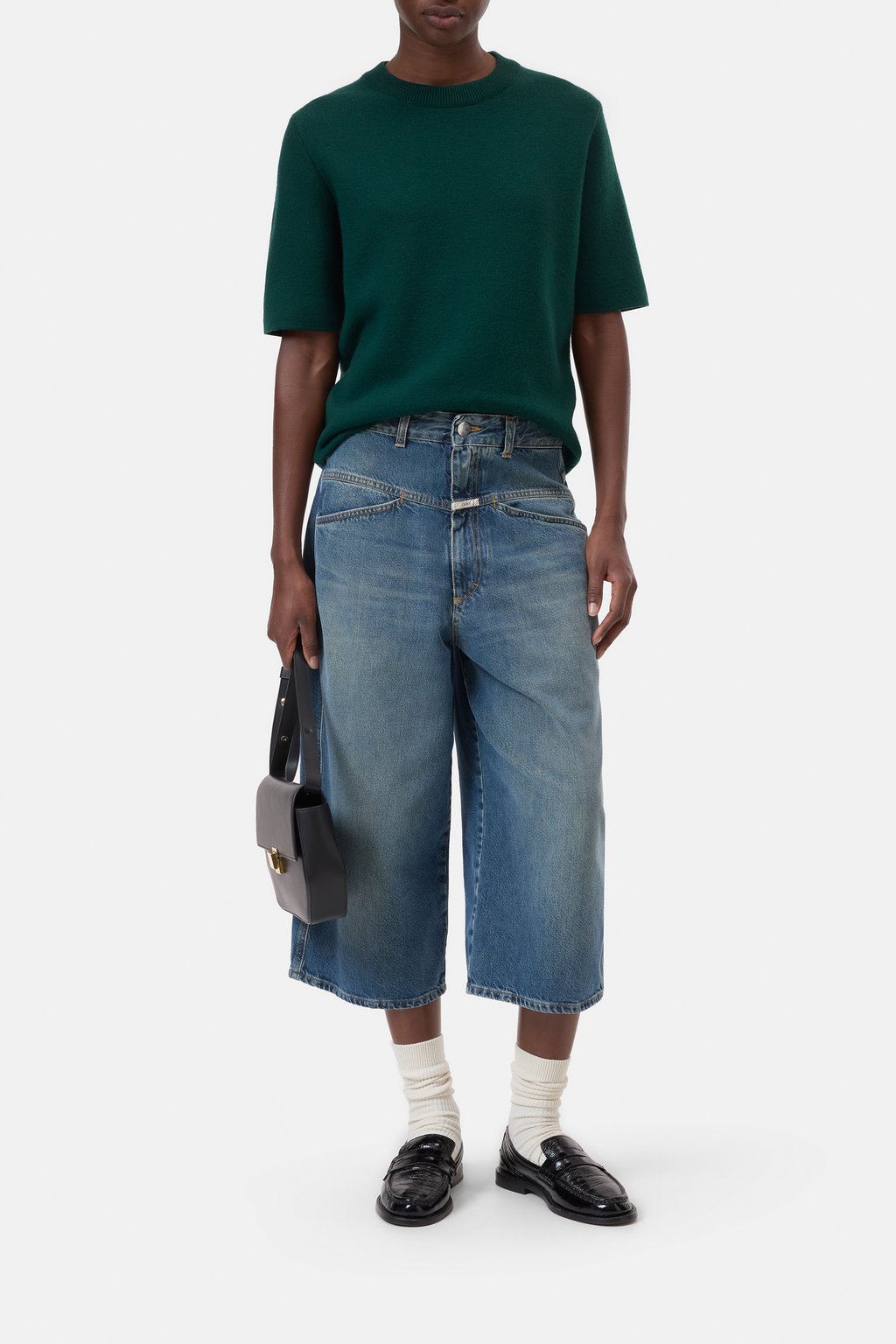 Kurzarm-Pullover aus Wolle