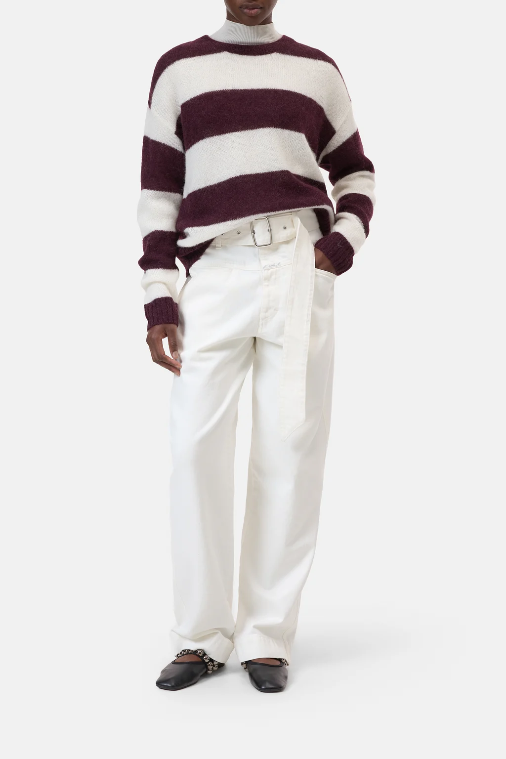 Streifenpulli aus Alpaka-Wollmix