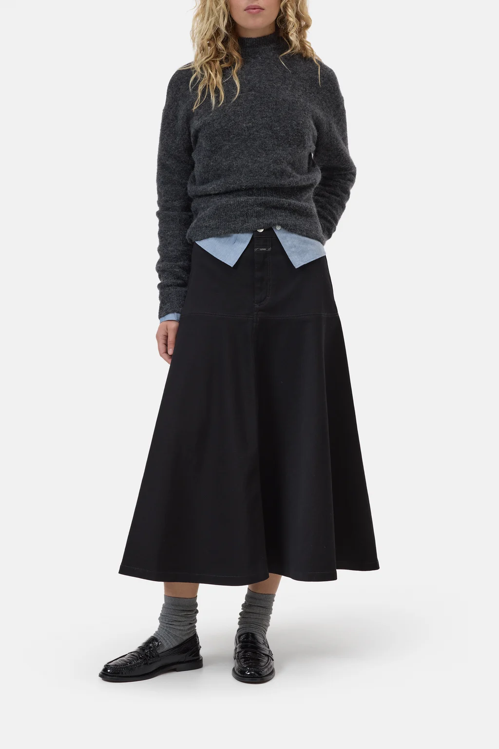 Ausgesteller Denim-Rock