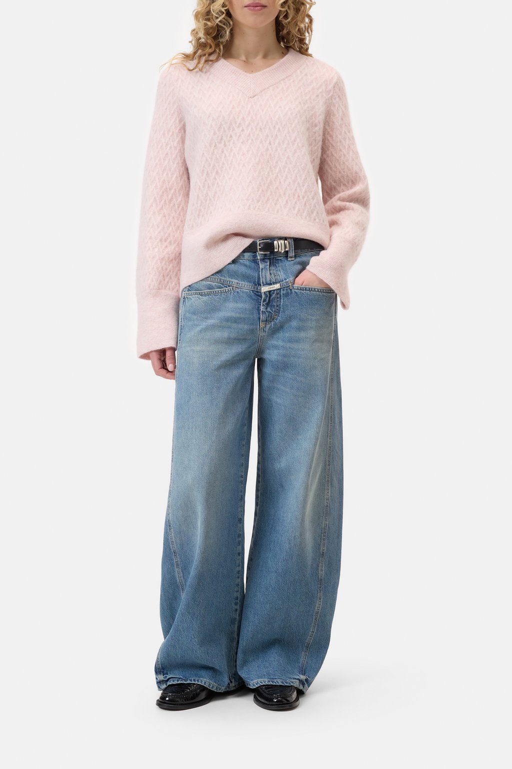 V-Pullover aus Alpaka-Woll-Mix-Garn