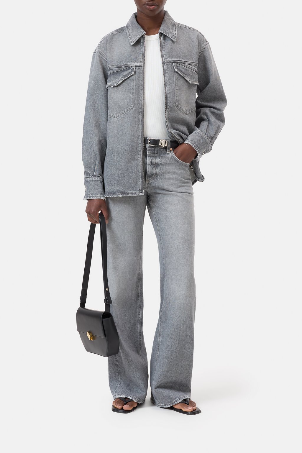 Zip-Overshirt aus Baumwolle