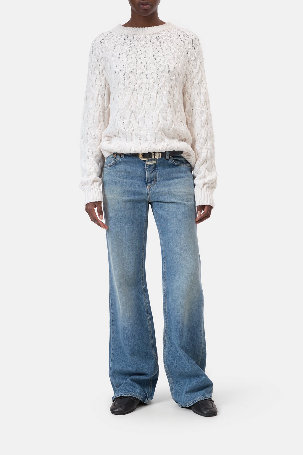 Zopfmuster-Pullover aus Bio-Baumwolle