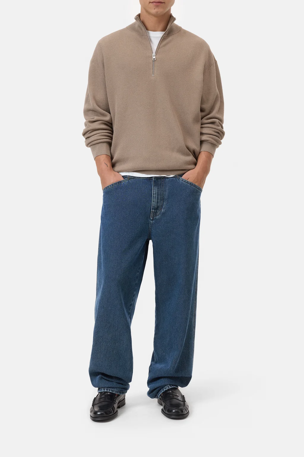 Halbzipp-Pullover aus Baumwolle