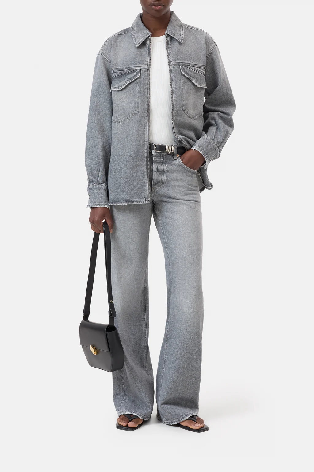 Zip-Overshirt aus Baumwolle