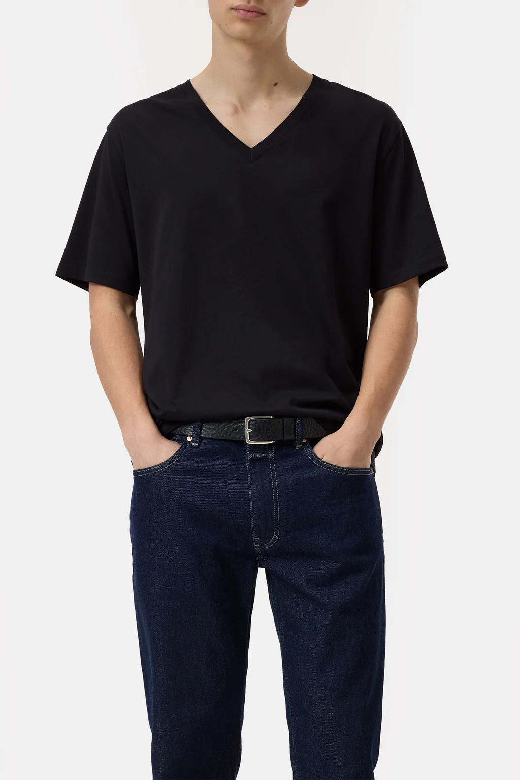 V-Neck T-Shirt aus Baumwolle