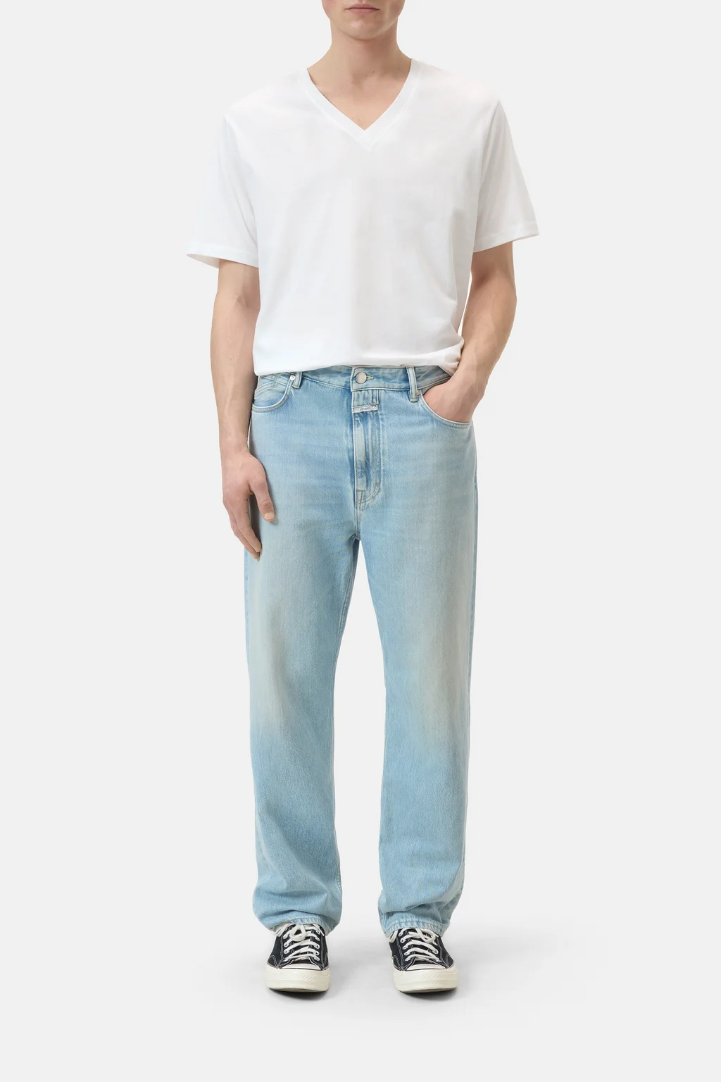 V-Neck T-Shirt aus Baumwolle