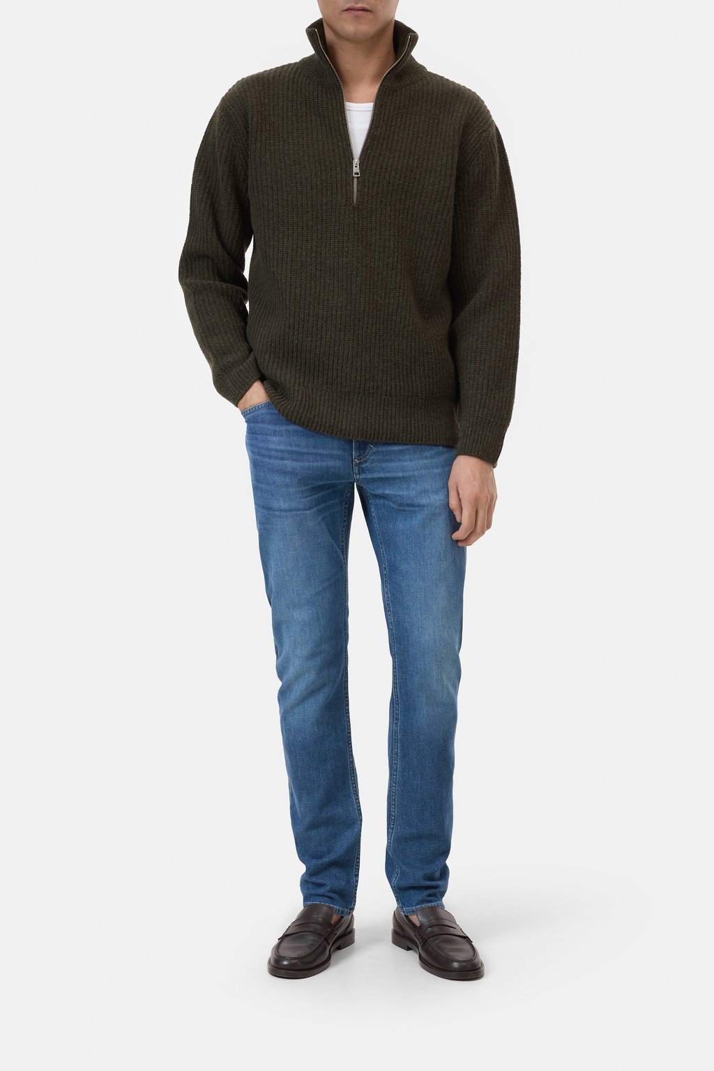 Woll-Pullover mit Rei&szlig;verschluss