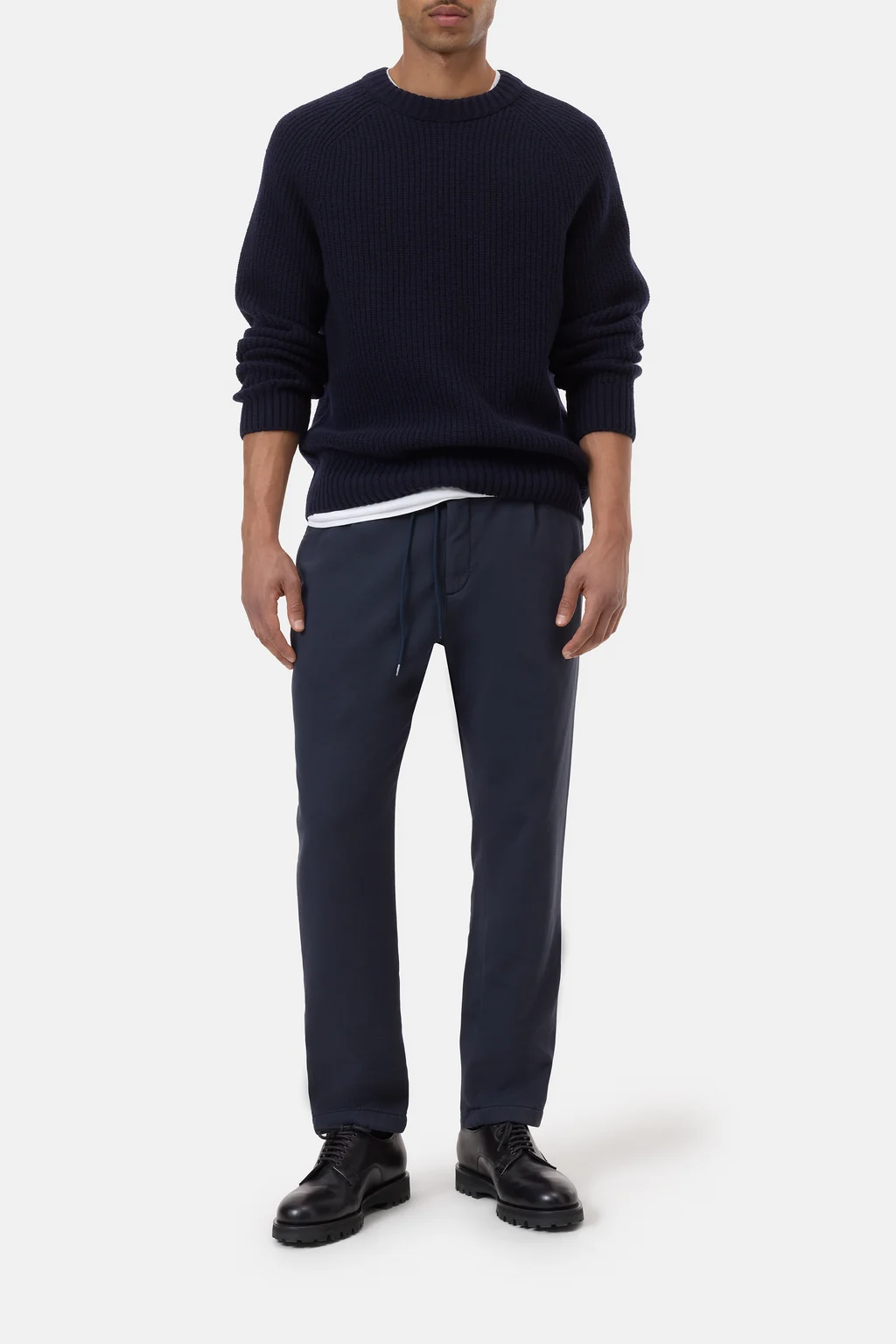 Gerippter Strickpullover aus reiner Wolle