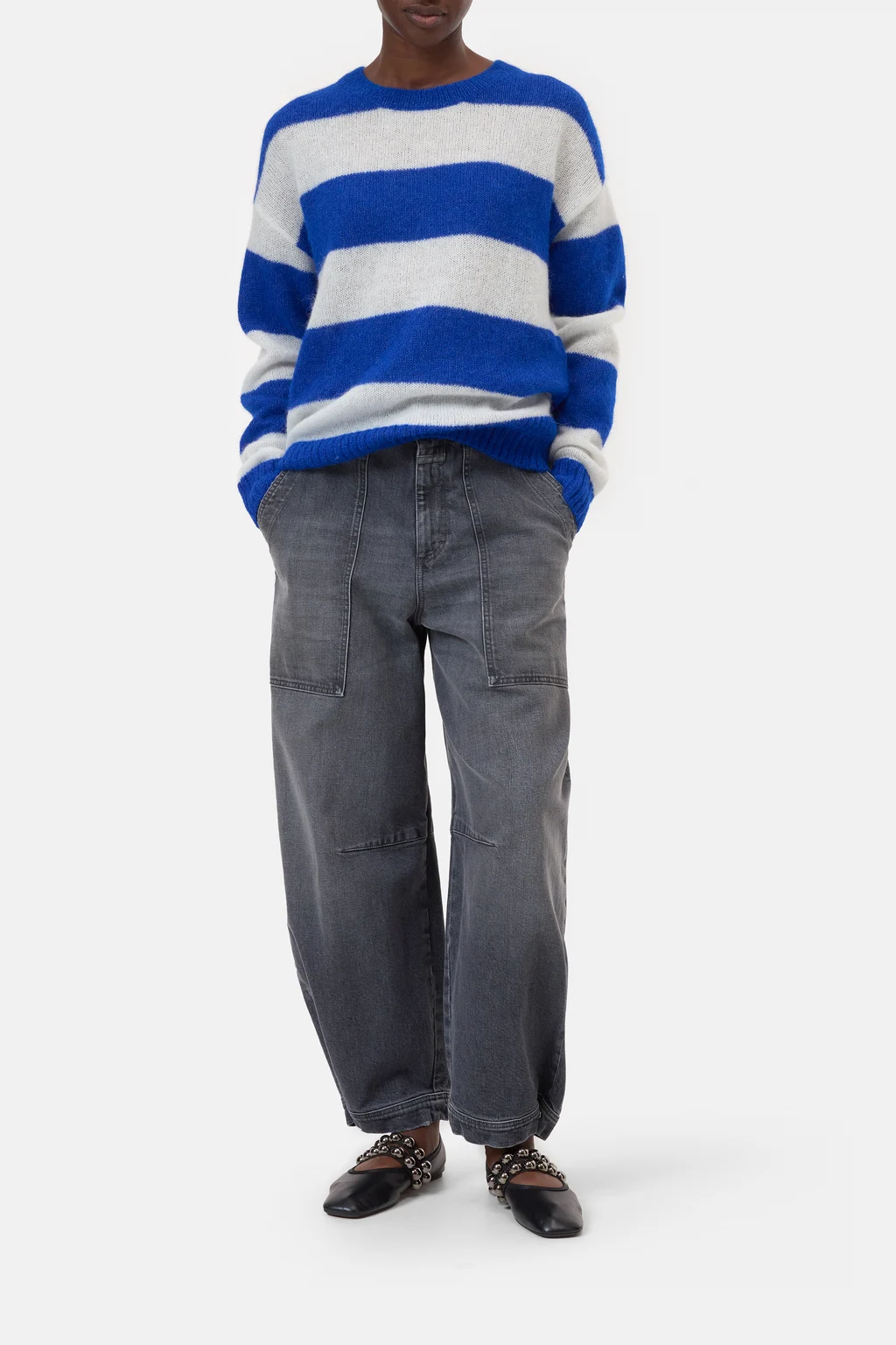 Streifenpulli aus Alpaka-Wollmix