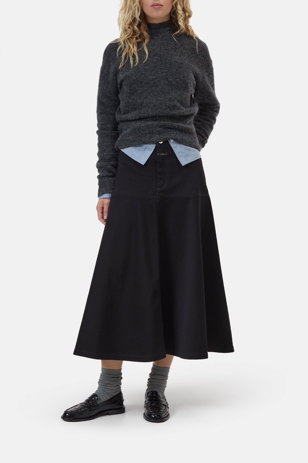 Ausgesteller Denim-Rock