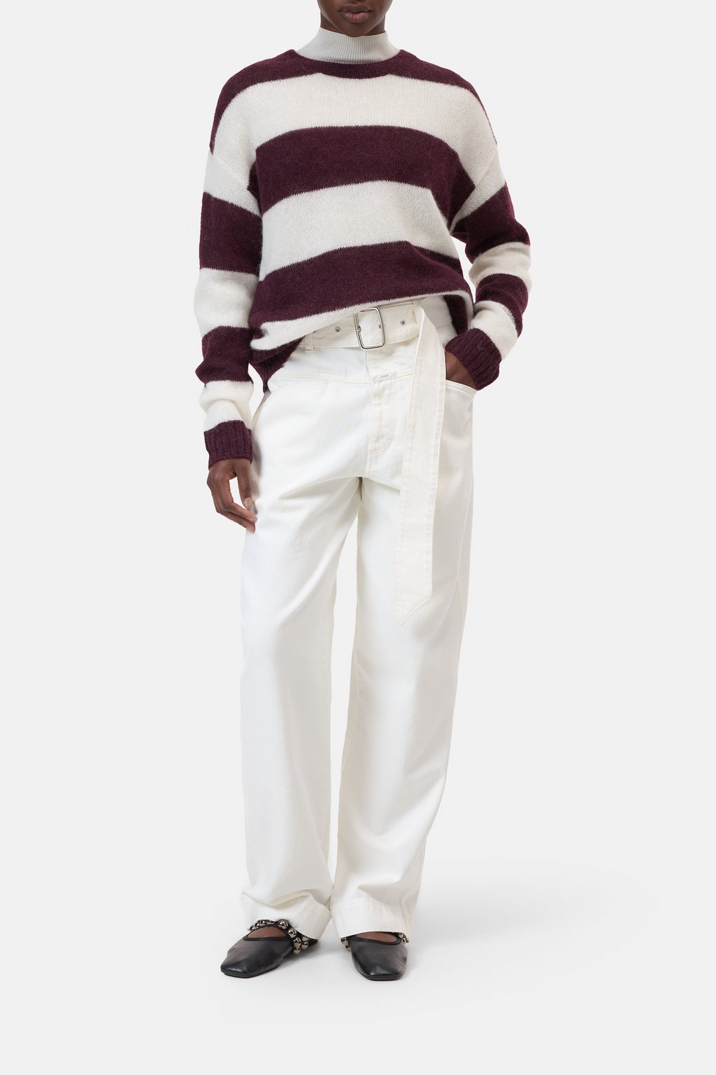 Streifenpulli aus Alpaka-Wollmix