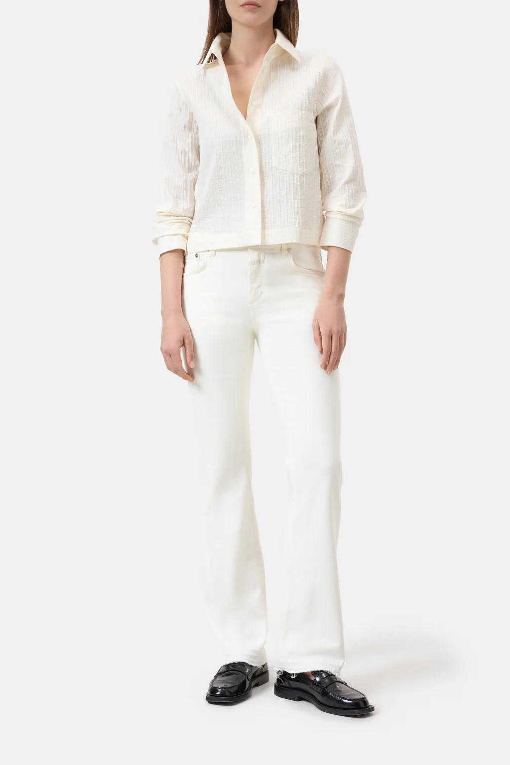 Cropped Bluse aus Baumwolle