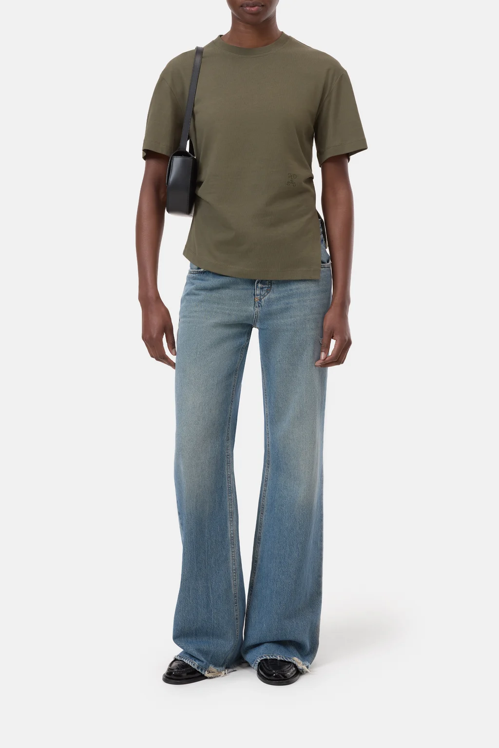 Drapiertes T-Shirt aus Bio-Baumwolle