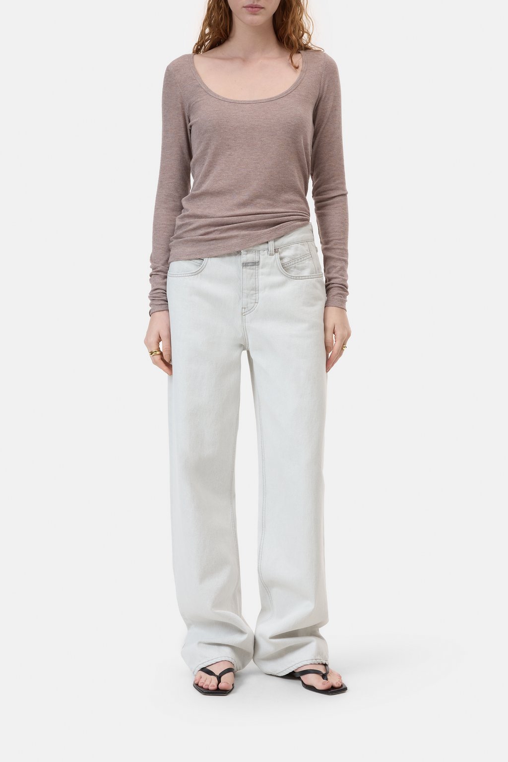 Geripptes Longsleeve aus Modal-Kaschmir-Mix