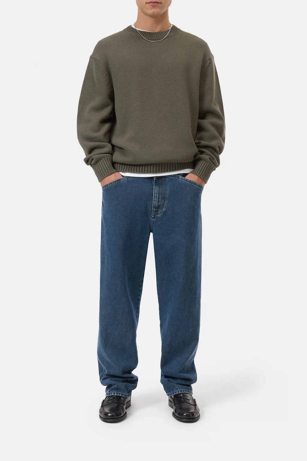 Rundhals-Pullover aus Strick