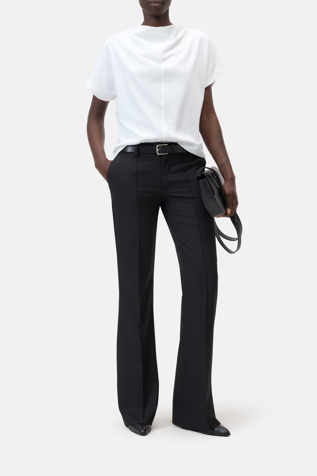 Drapiertes T-Shirt aus Bio-Baumwolle