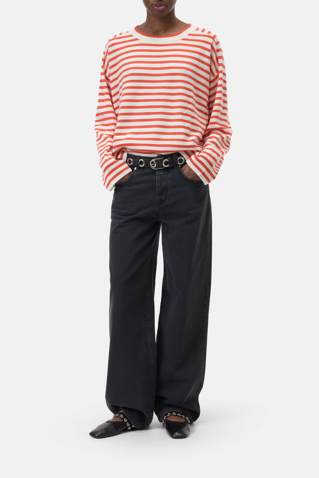 Kaschmirpullover mit Streifen