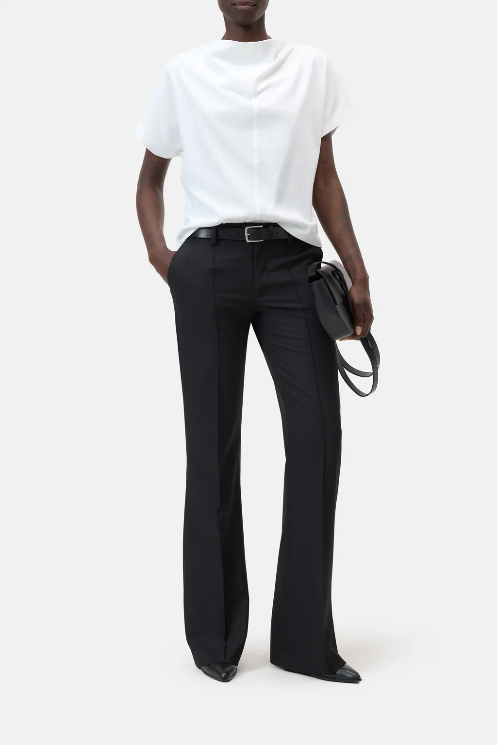 Drapiertes T-Shirt aus Bio-Baumwolle