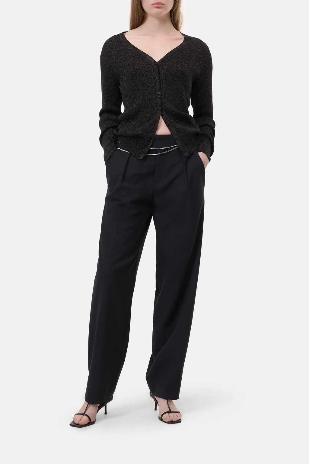 Schmaler Cardigan mit V-Ausschnitt