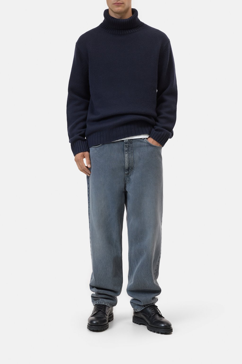 Rollkragen-Pullover aus reinem Cashmere