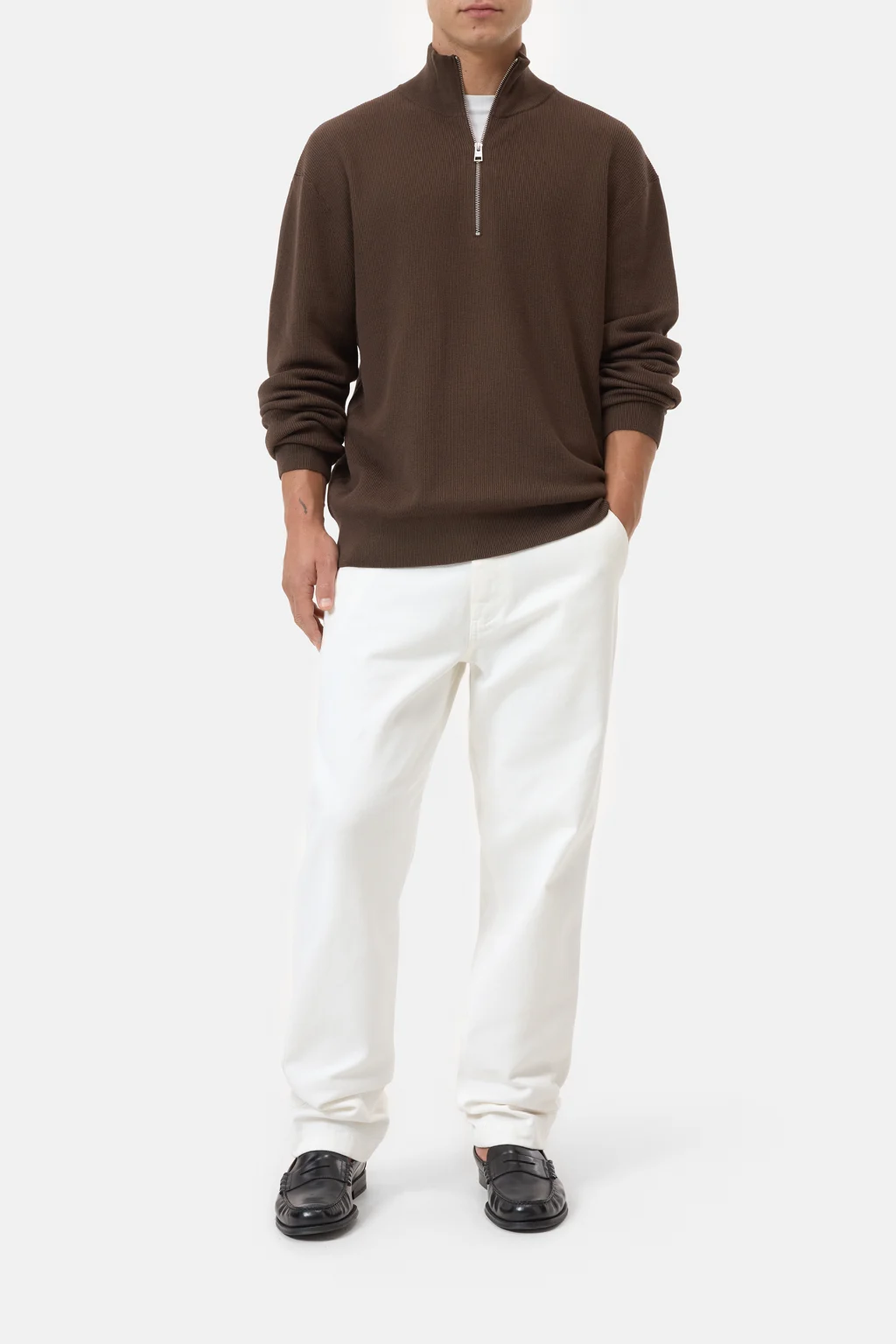 Halbzipp-Pullover aus Baumwolle