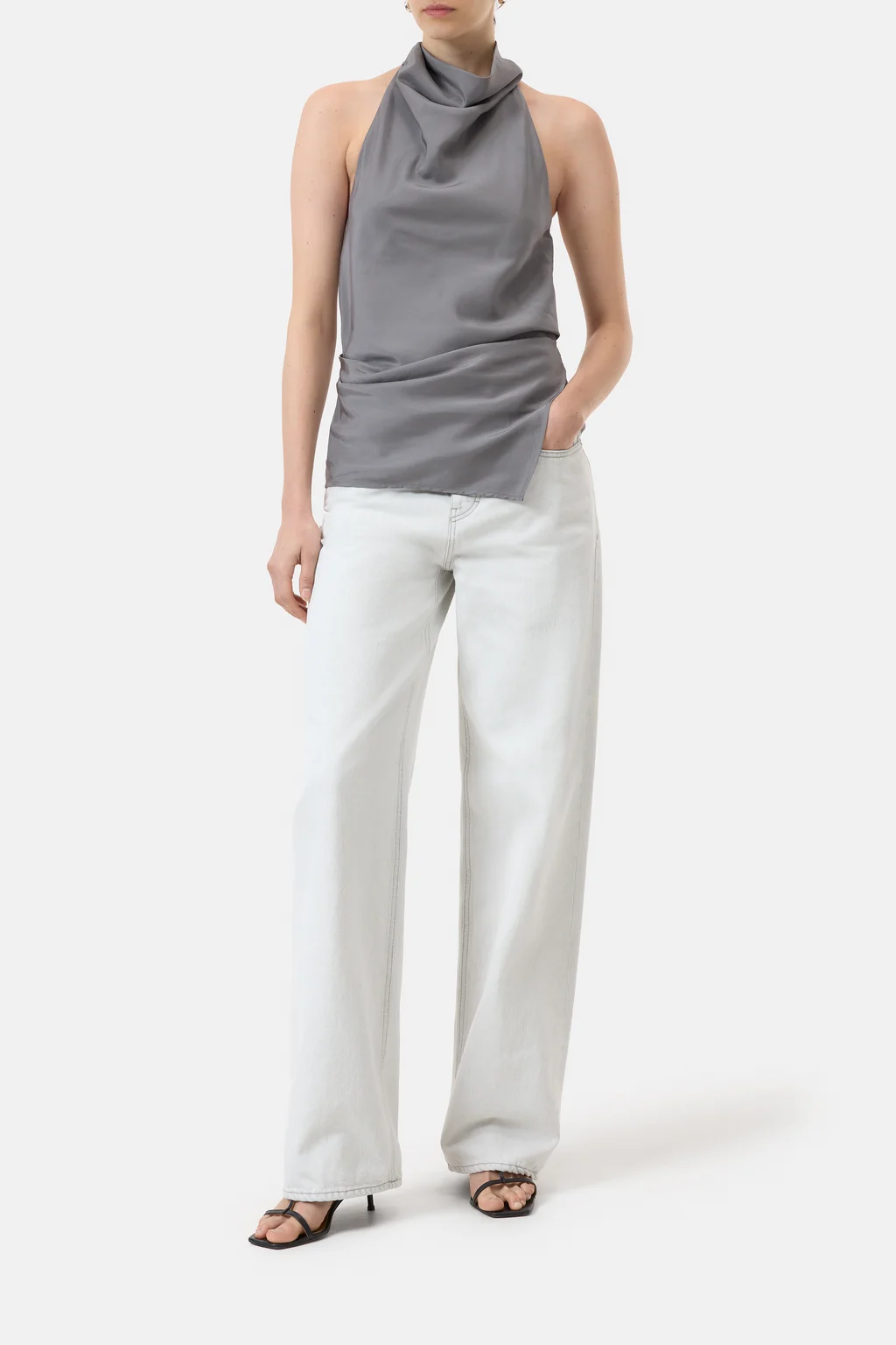 Neckolder Bluse aus Seide