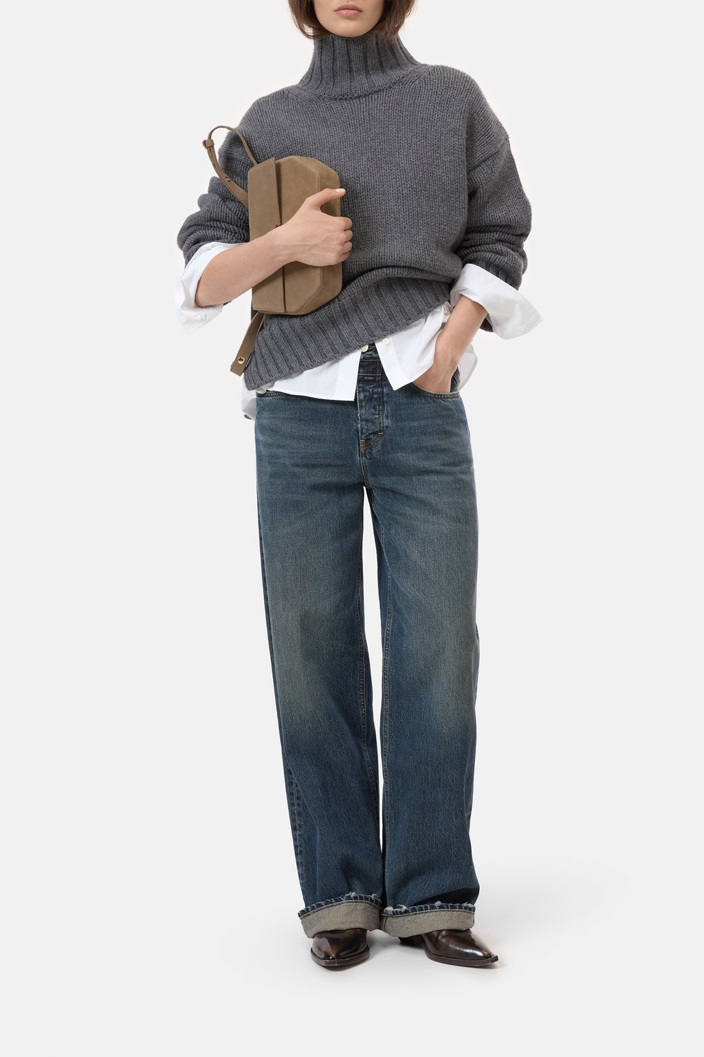 Rollkragenpullover aus Wolle