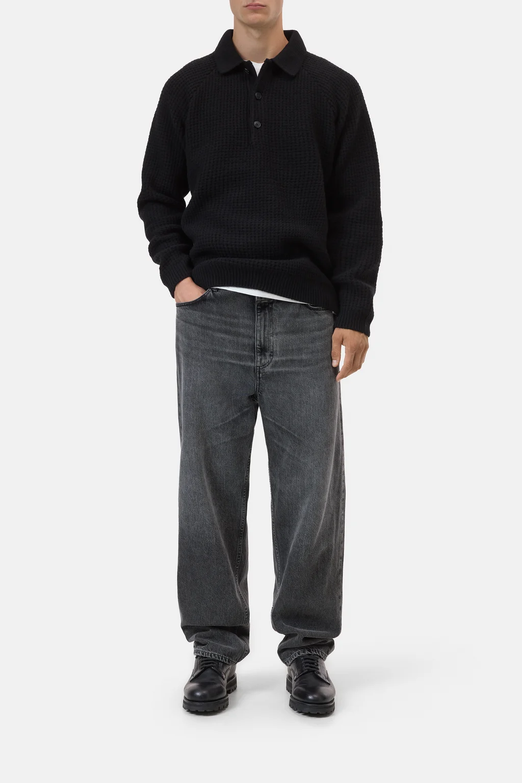 Woll-Polo mit Struktur