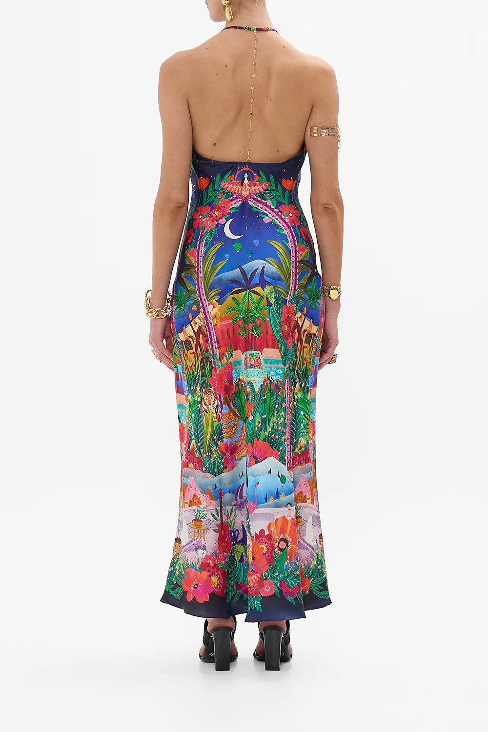 CHAIN DETAIL SLIP DRESS MIDNIGHT MUSES