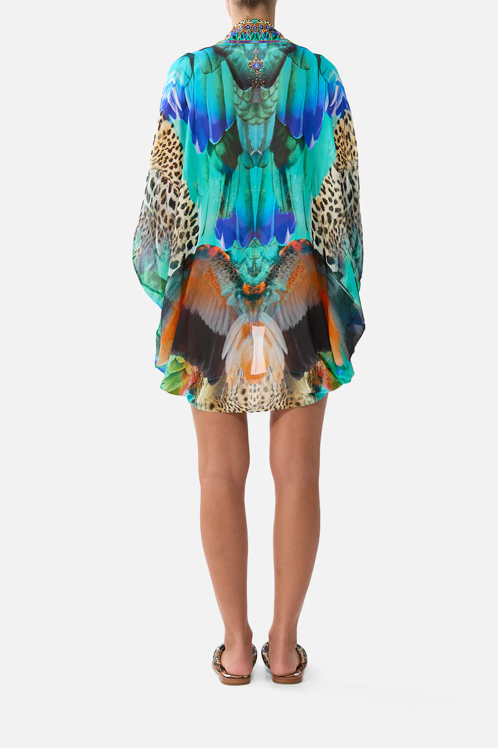 OPEN FRONT CARDI CAPE JUNGLE FLIGHT