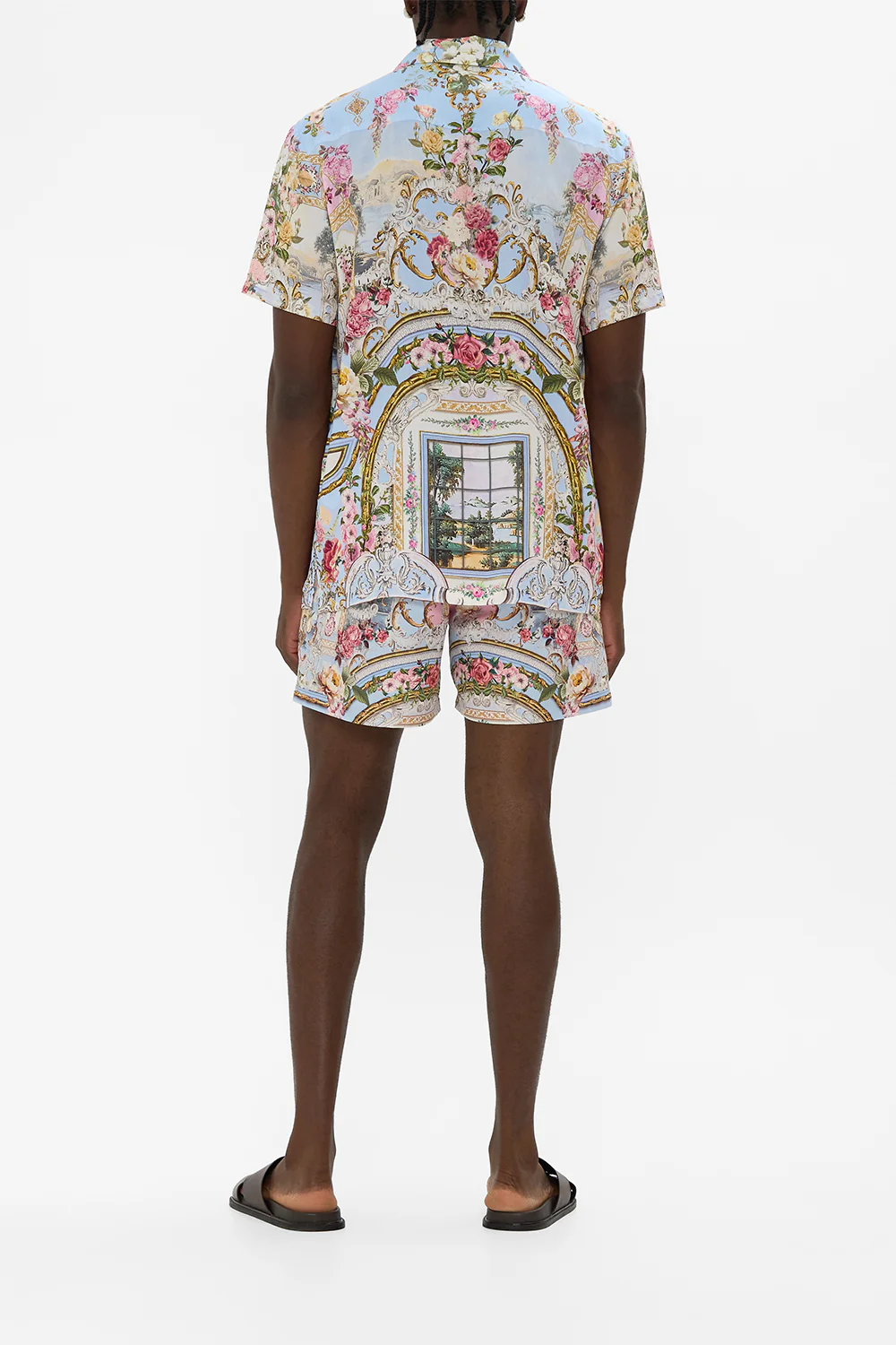 SHORT SLEEVE CAMP COLLARED SHIRT TILED IN TIME