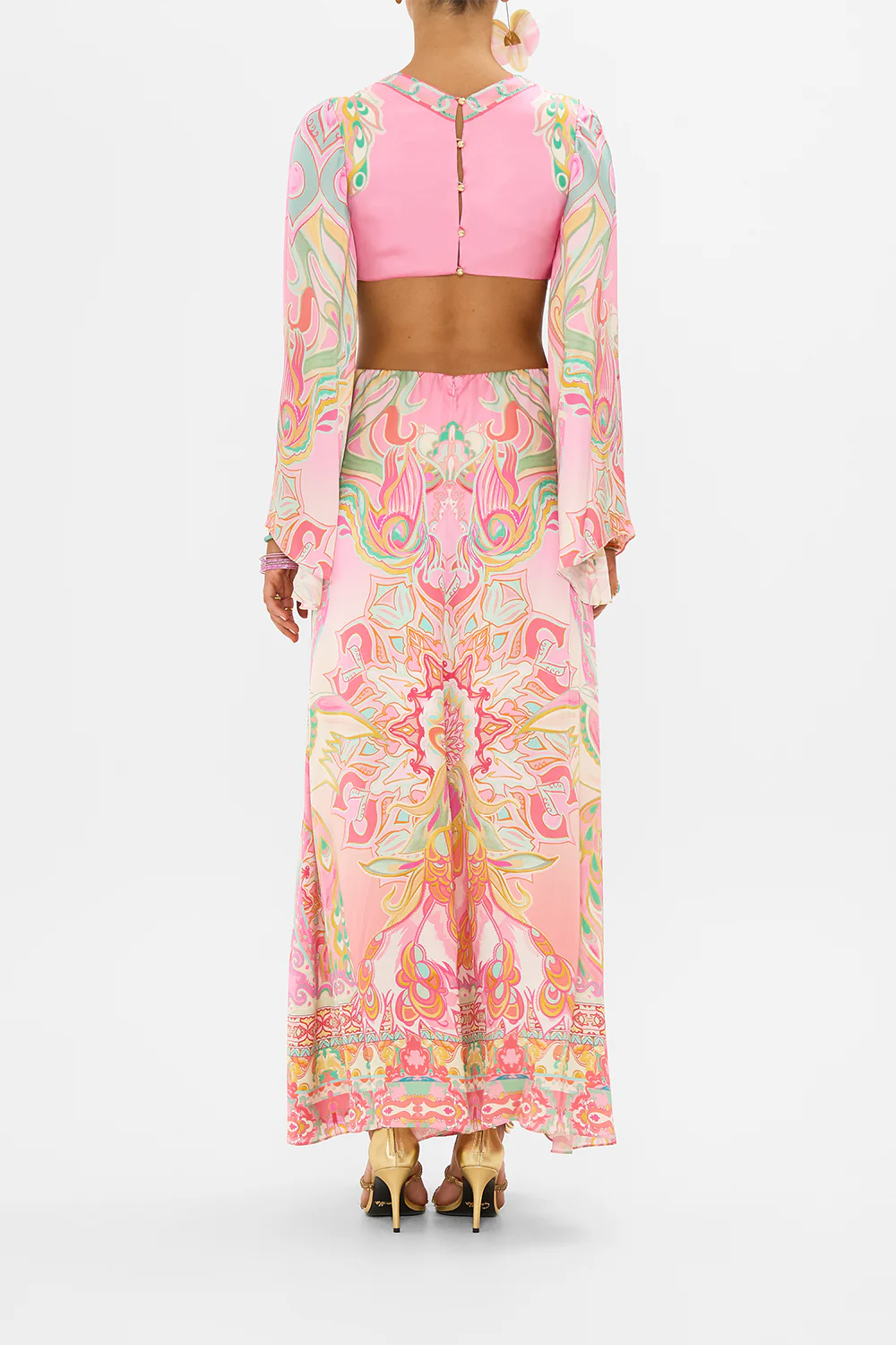 CUT OUT DRESS WITH KNOT FRONT TEA WITH TUSCHINSKI