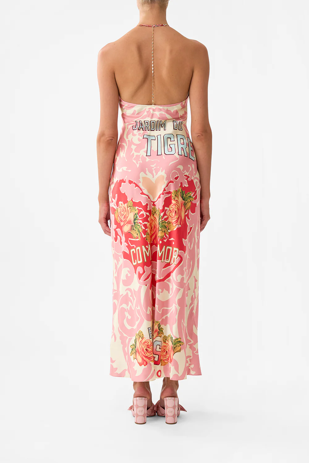 CHAIN DETAIL SLIP DRESS PINK PORTO