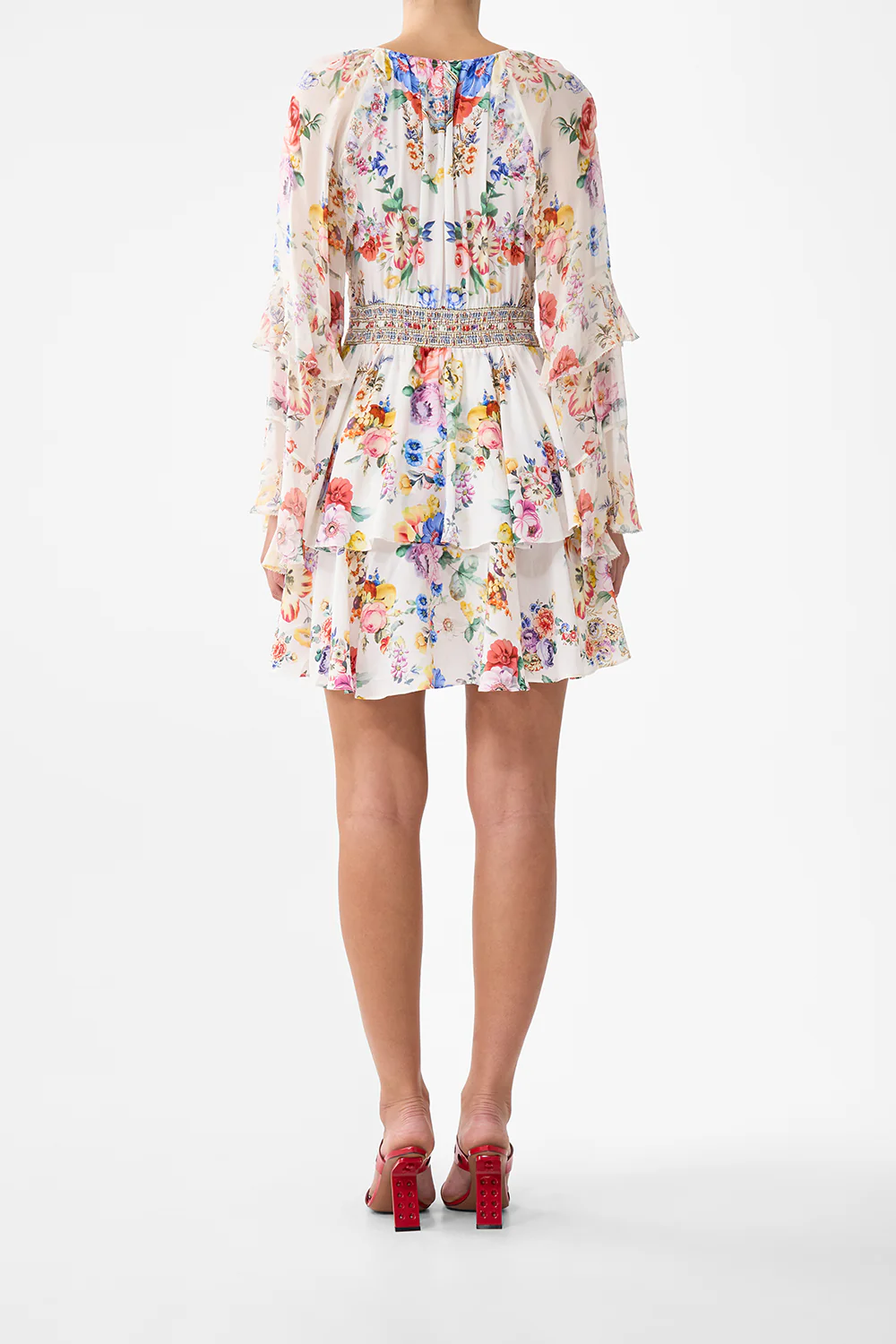 SHORT WAISTBAND DRESS WITH RUFFLE SLEEVE I LEFT MY HEART IN GRANADA