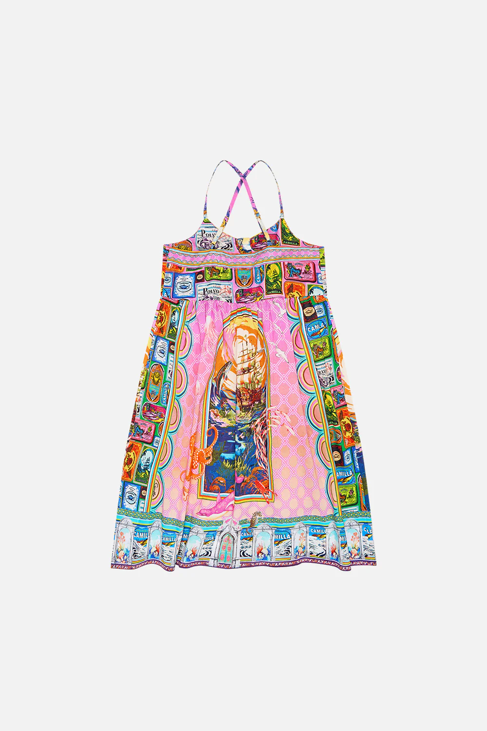 KIDS MIDI DRESS WITH CROCHET POCKETS 4-10 SALTY SPLENDOUR