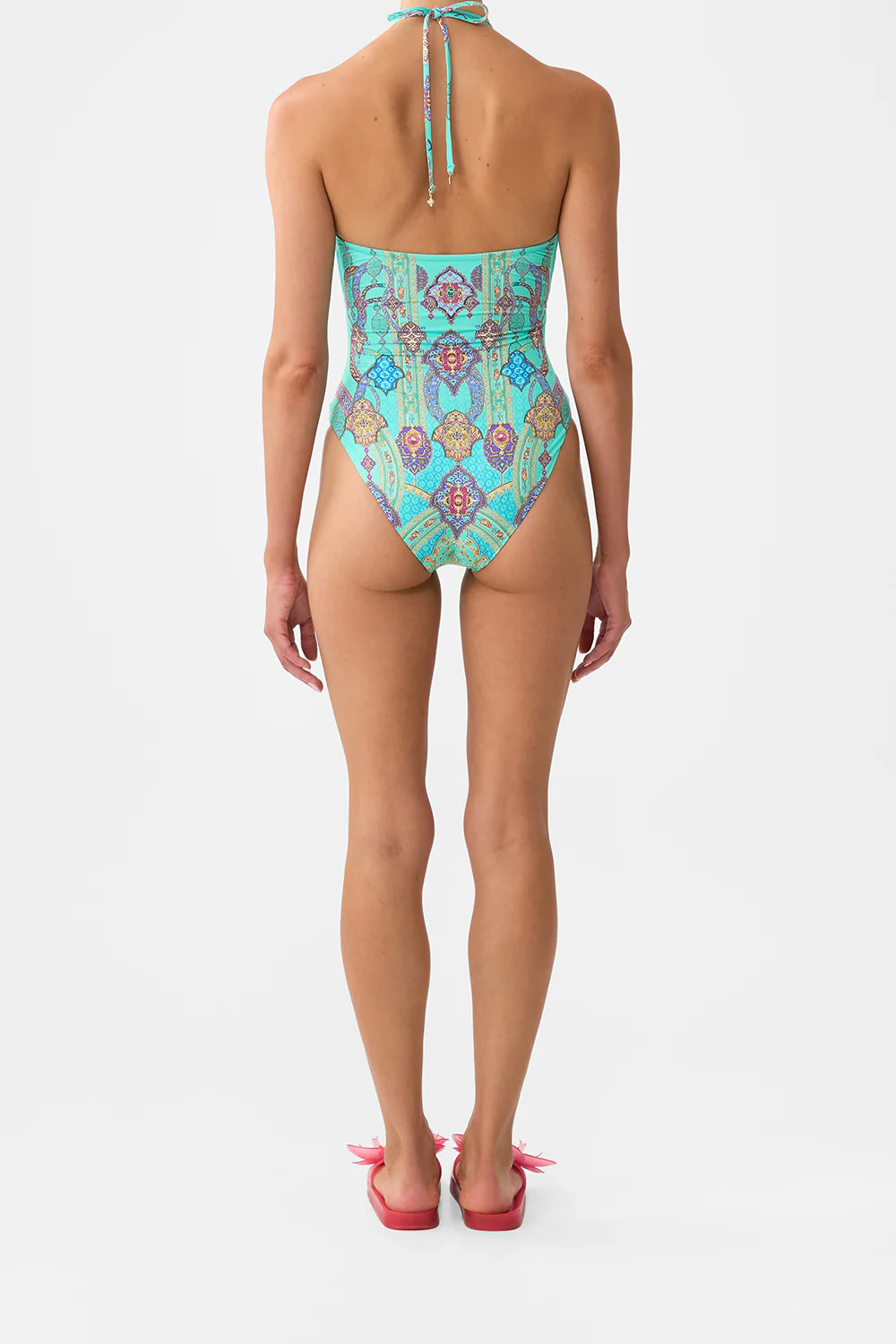 CUT OUT HALTER ONE PIECE WITH FRONT TRIM THE CONCUBINES CORRIDOR