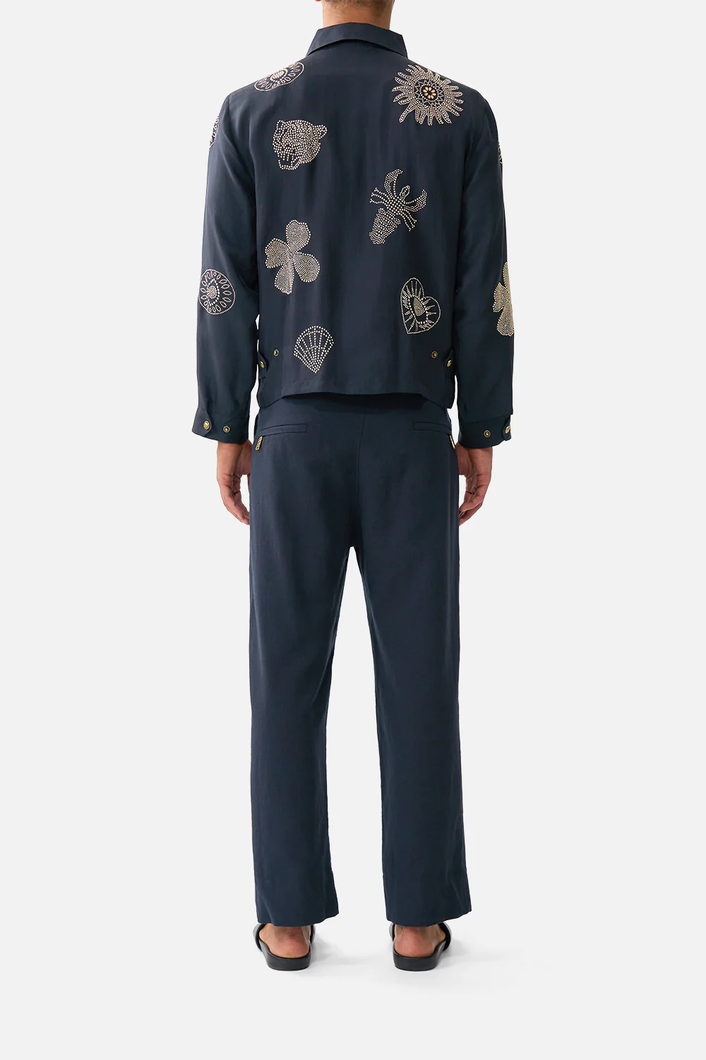 EMBELLISHED CROP ZIP THROUGH JACKET AMULETS AND ALCHEMY