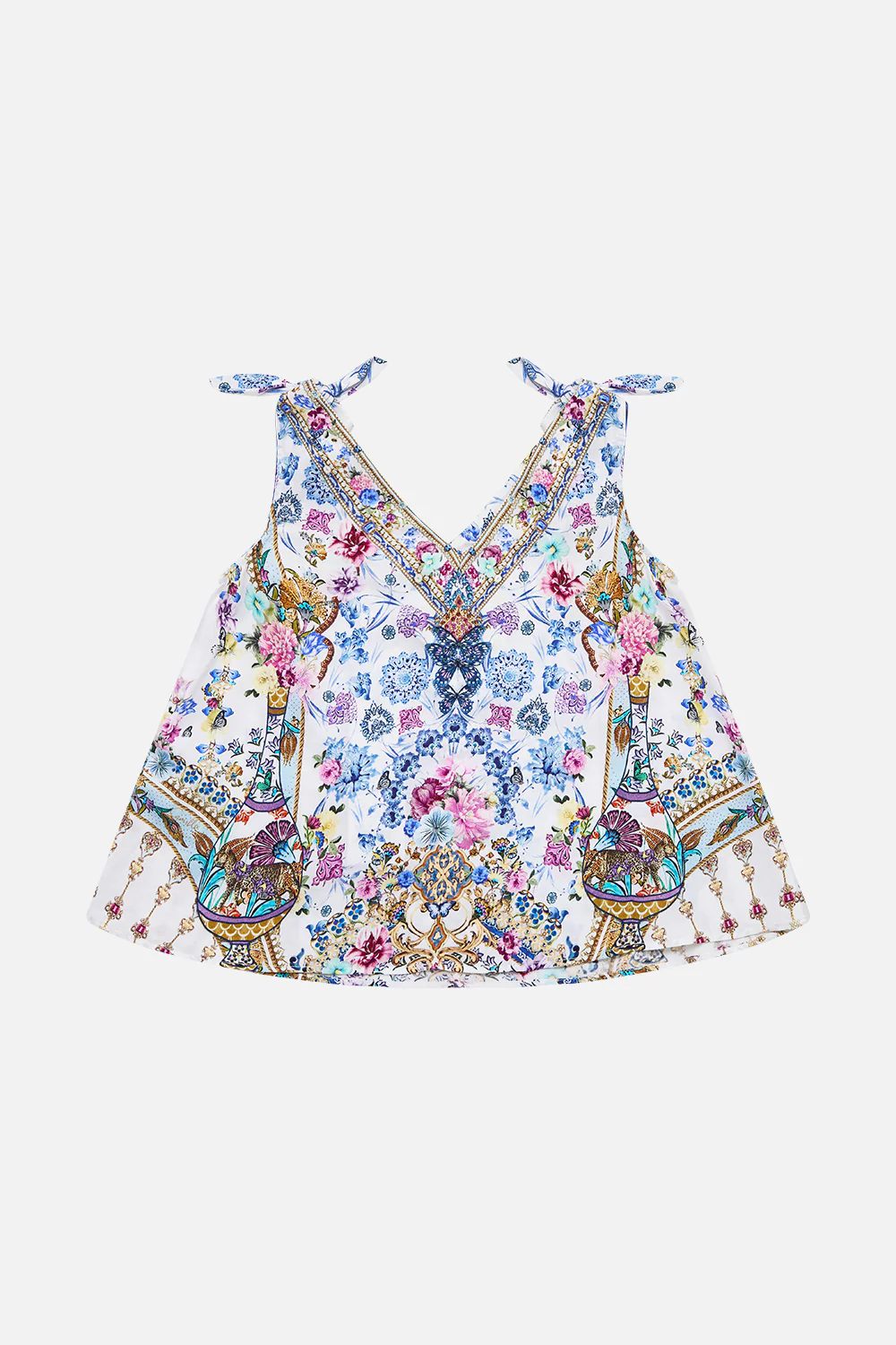 KIDS SLEEVELESS TOP WITH TIE SHOULDER ALL ABOUT THAT LACE