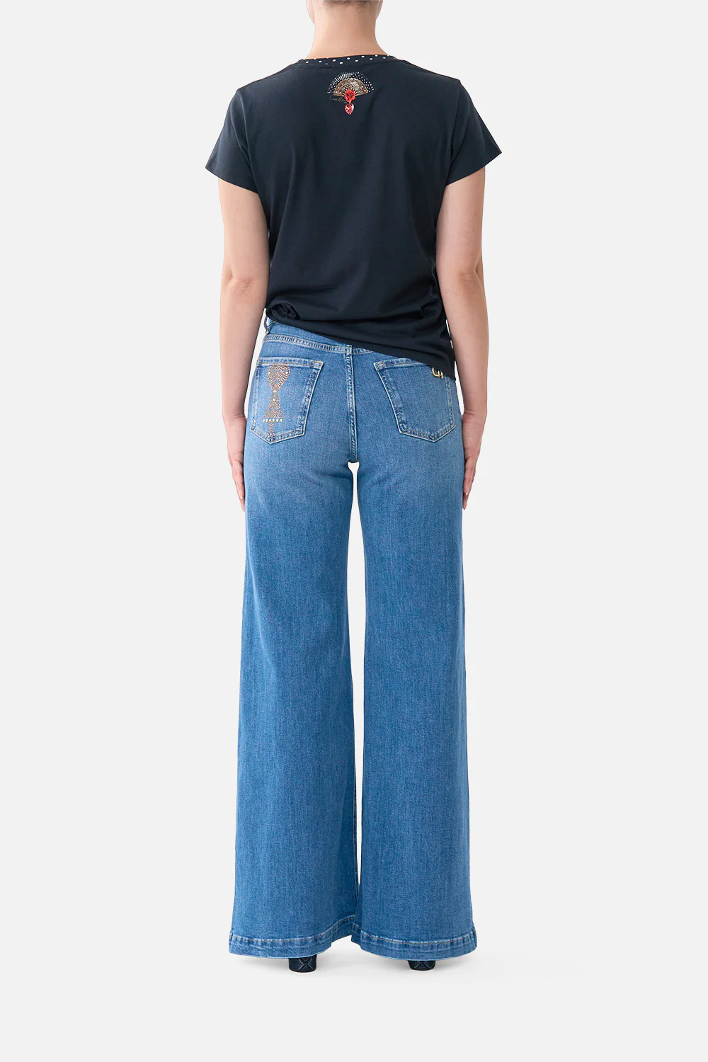 AMANDA TAURUS RISING HARDWARE FLARE JEAN DENIM