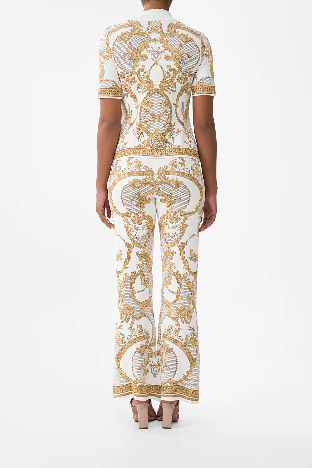 FLARED JACQUARD KNIT PANT DRESSING ROOM DRAMA