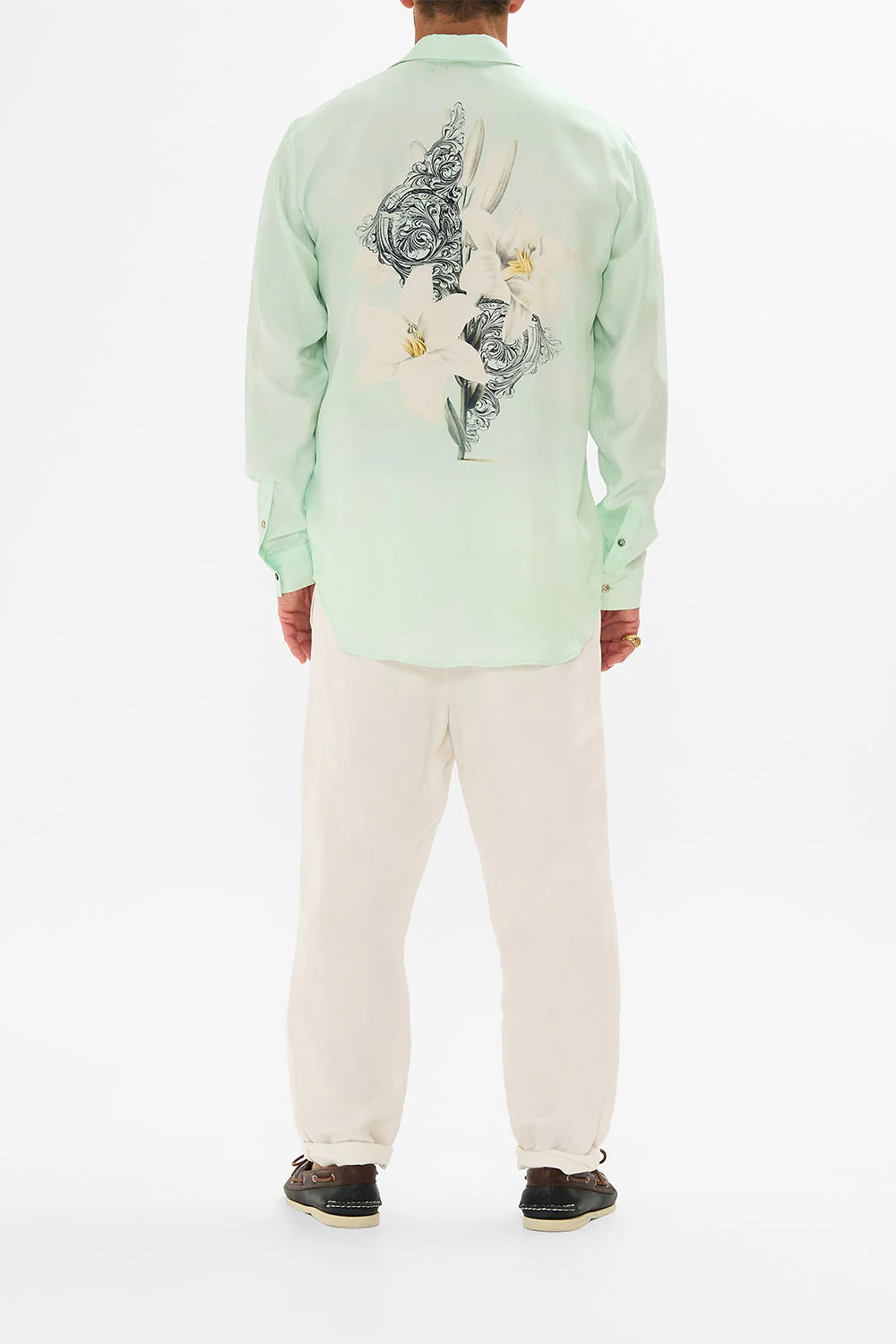 LONG SLEEVE HIDDEN PLACKET SHIRT PETAL PROMISE LAND