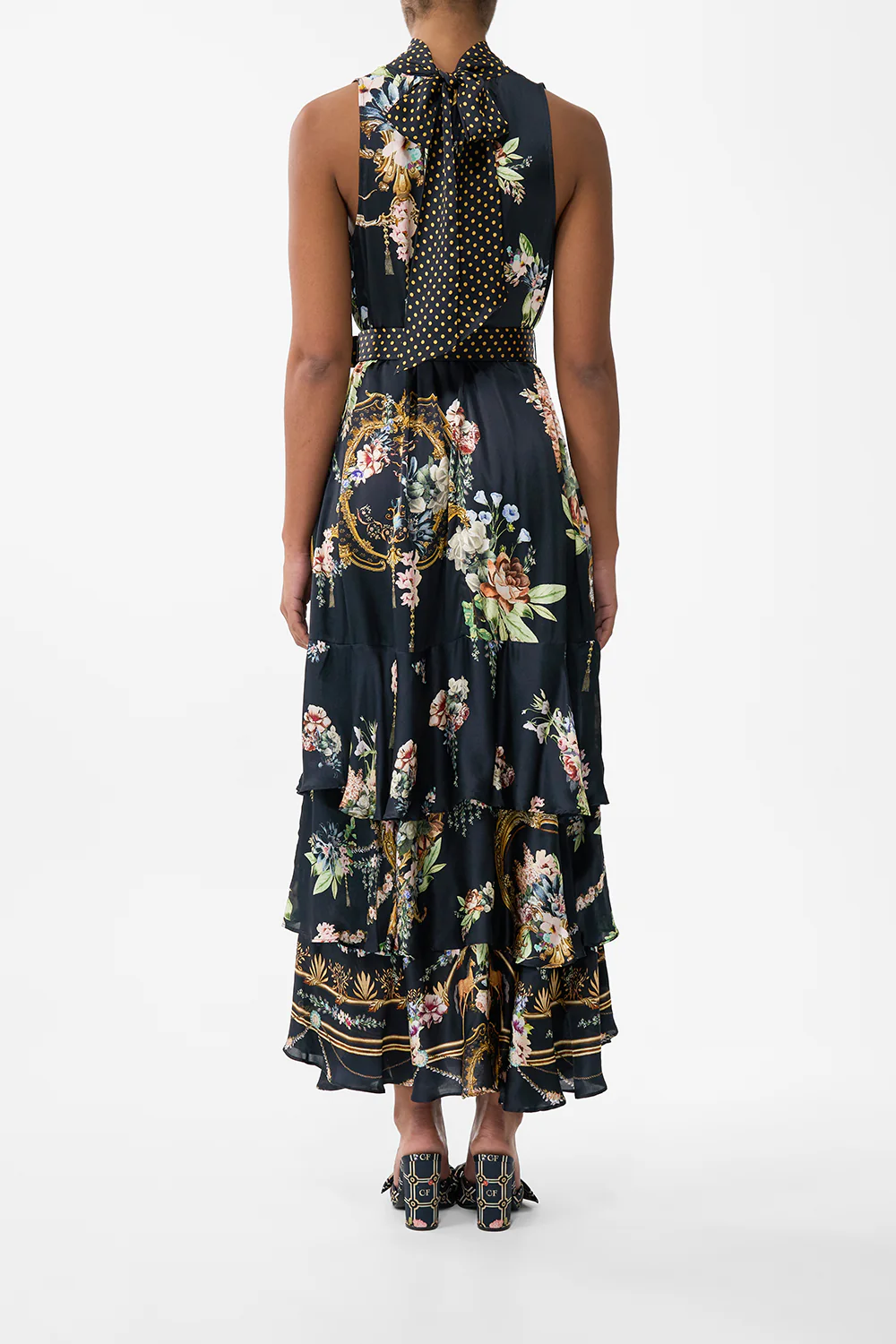 HIGHNECK TIERED RUFFLE HEM DRESS NOBLE ENDEAVOURS