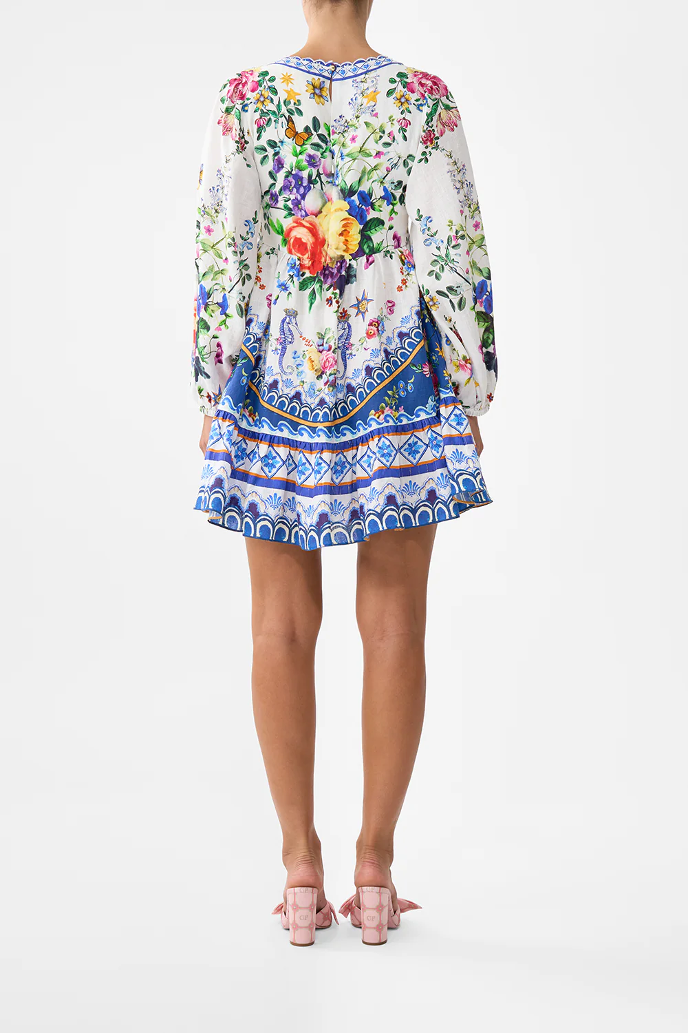 SHORT TIE FRONT BLOUSON DRESS TILES DARLS