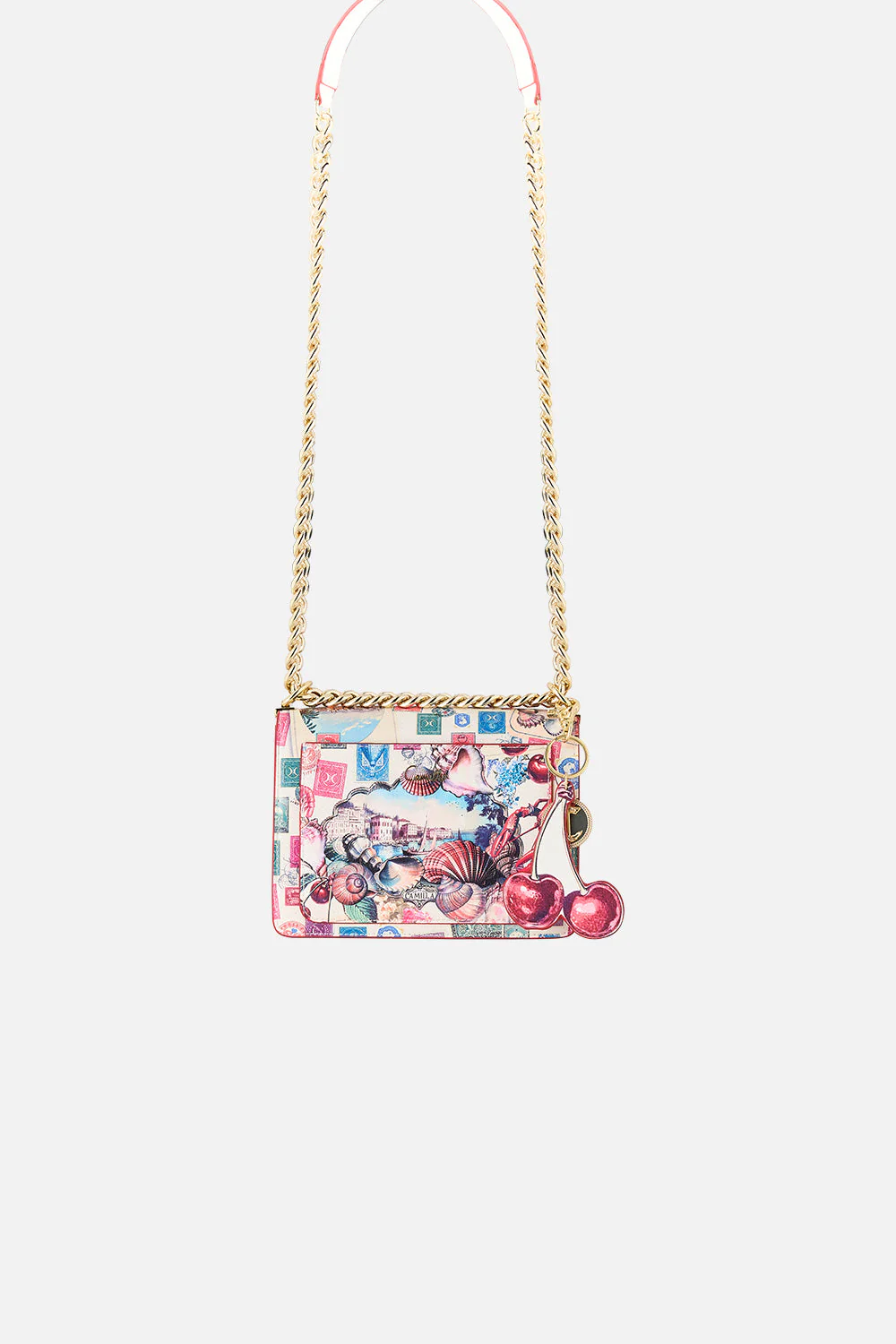 CROSSBODY BOX BAG WITH CHAIN AND KEYRING NOTES FROM THE ROAD